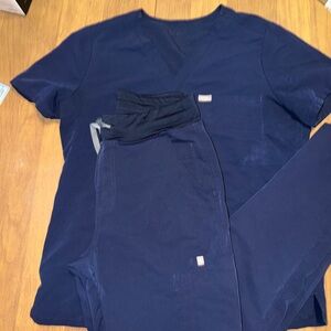 Figs Navy Blue Scrub Set